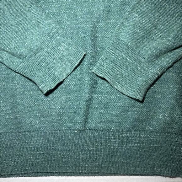 J Crew Sweater Men Medium Slim Fit Green 100% Cotton Lightweight Crewneck - Picture 3 of 8